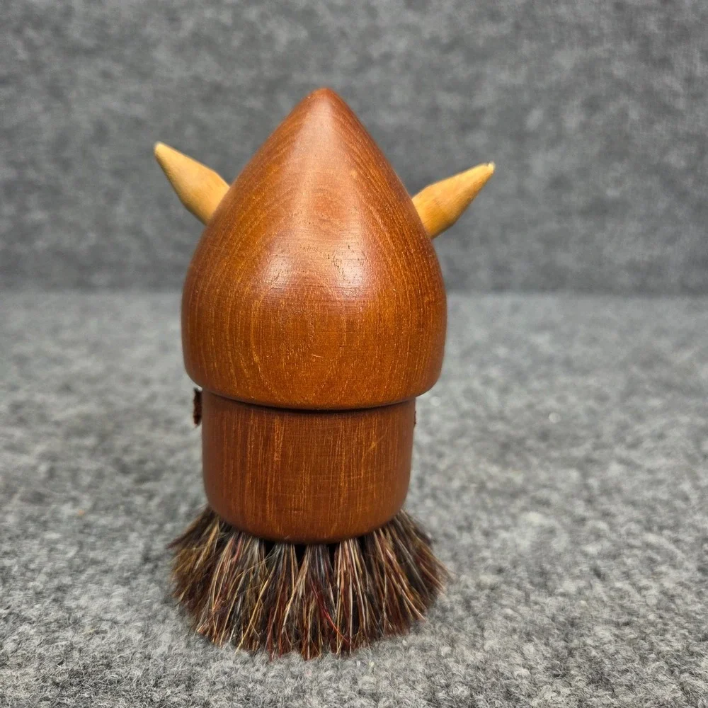 Vintage MCM Teak Wood Scandinavian Danish Viking Brush For Clothes Shoes Etc
